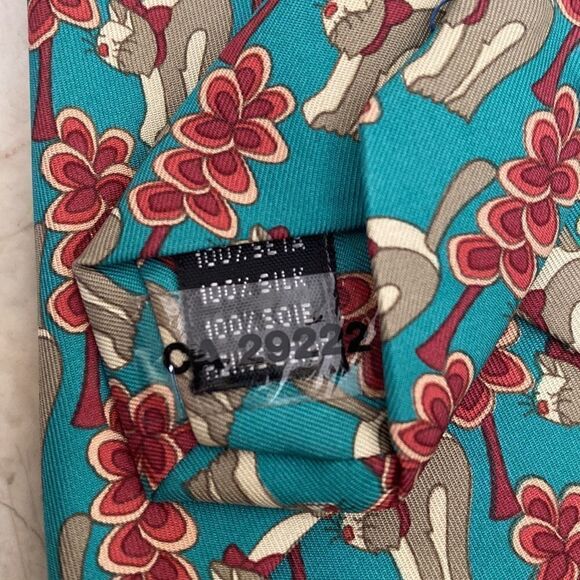 Nazareno Gabrielli 100% Silk Tie Cats - Picture 4 of 5